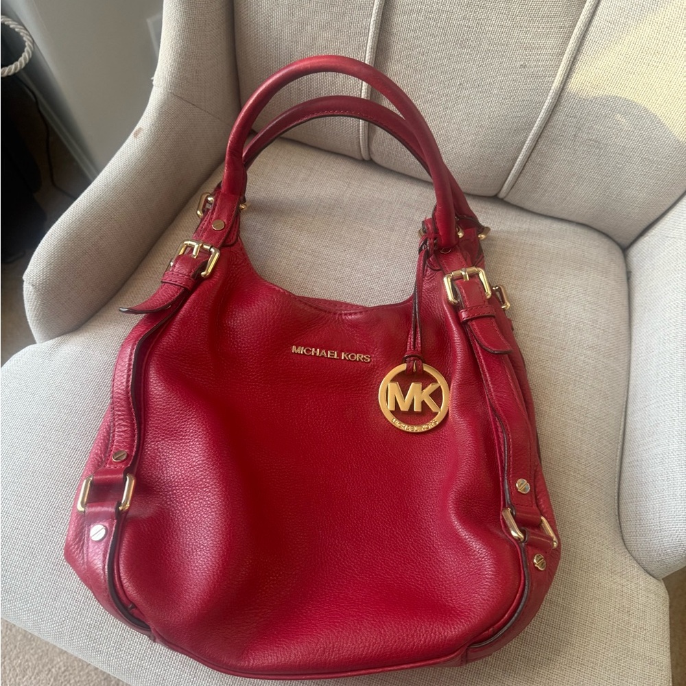 Michael Kors Cherry Red Hobo Bag